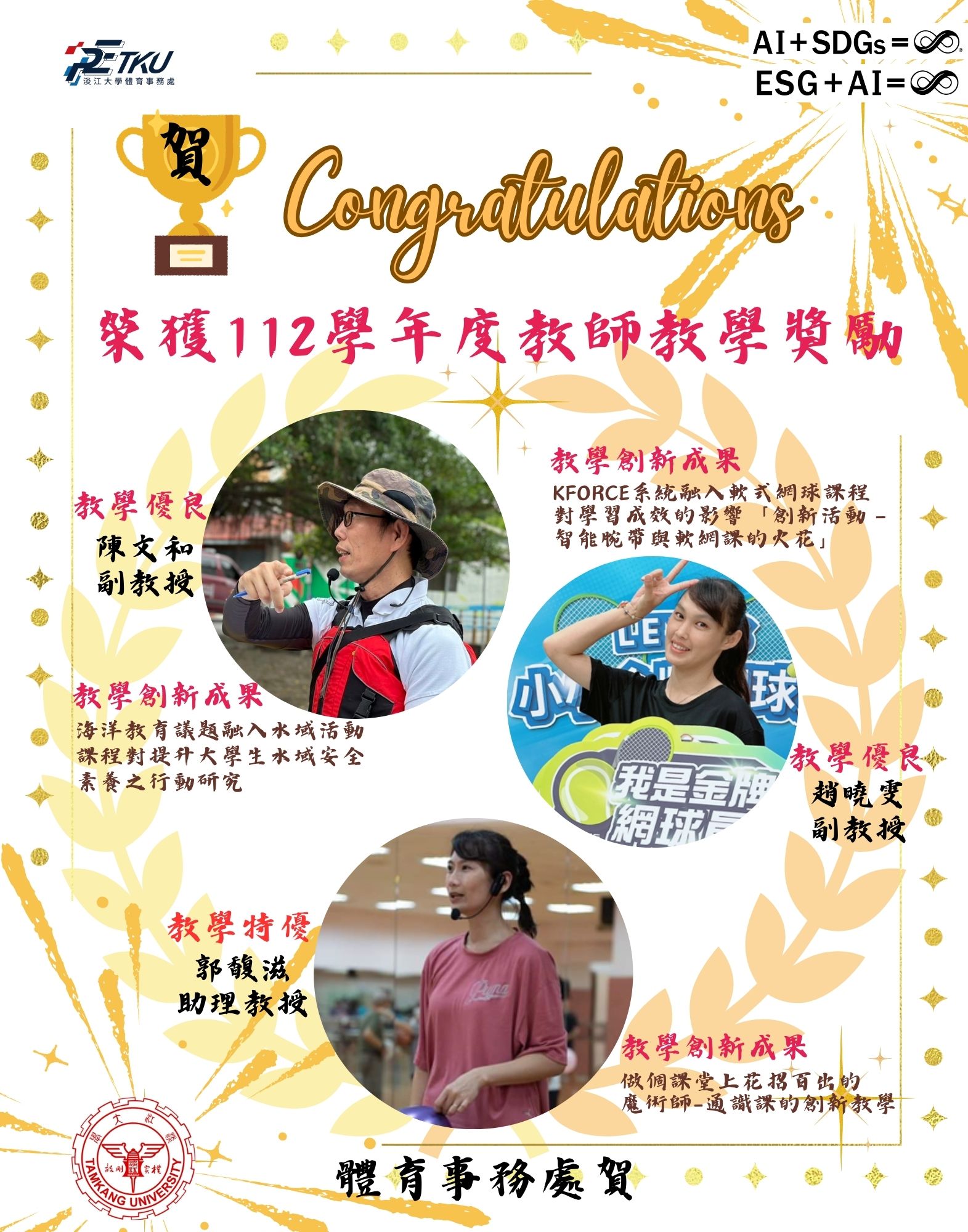 You are currently viewing 賀112學年度教師教學獎勵獲獎!!